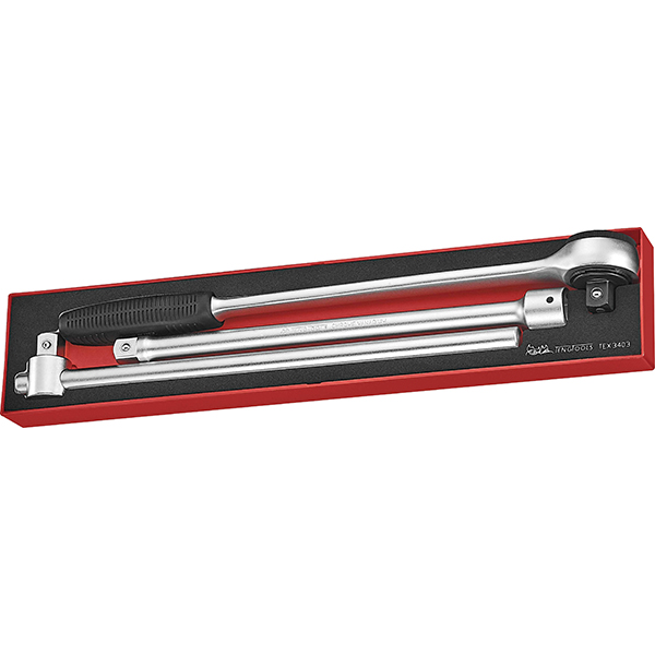 3 Piece 3/4" Drive Ratchet and Accessories